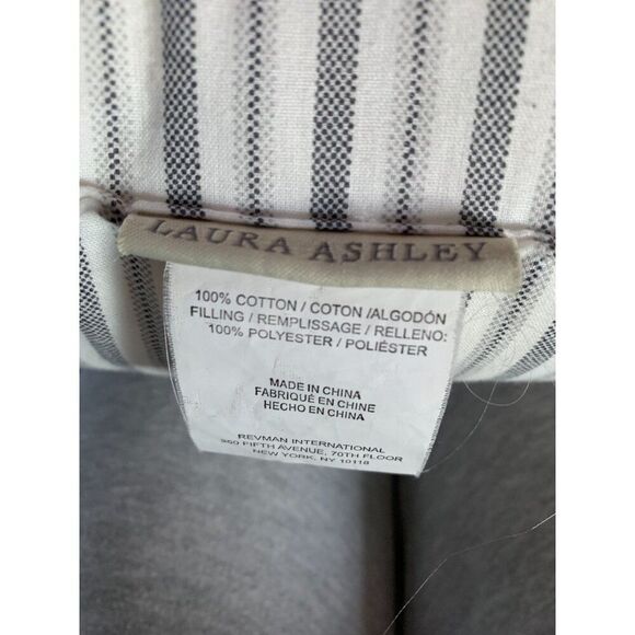 Laura Ashley Decorative Pillow Set‎ Of 2 Stripe & Floral Design Cotton Polyester - Picture 5 of 11